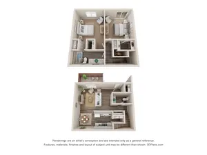 2 Bed 1.5 Bath Townhome with W/D connection Renovated 1050 sq ft