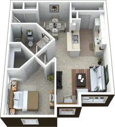 1 Bedroom,1 Bathroom