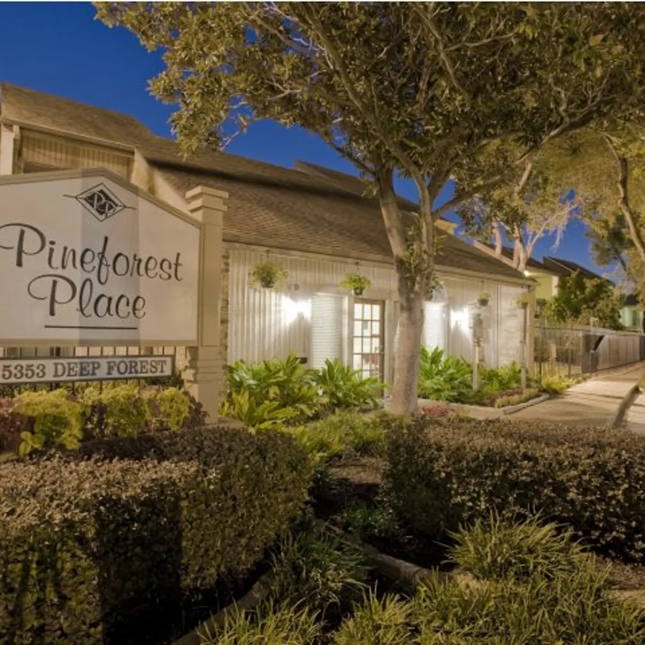 Pine Forest Place & Park - Sign, Building
