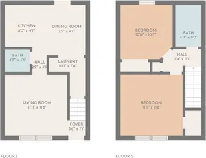 2 Bed 1.5 Bath 2 Levels - B2