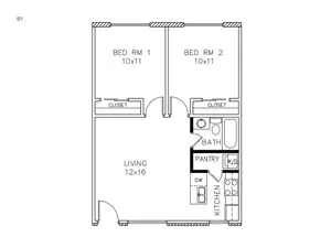 2 bed 1 bath