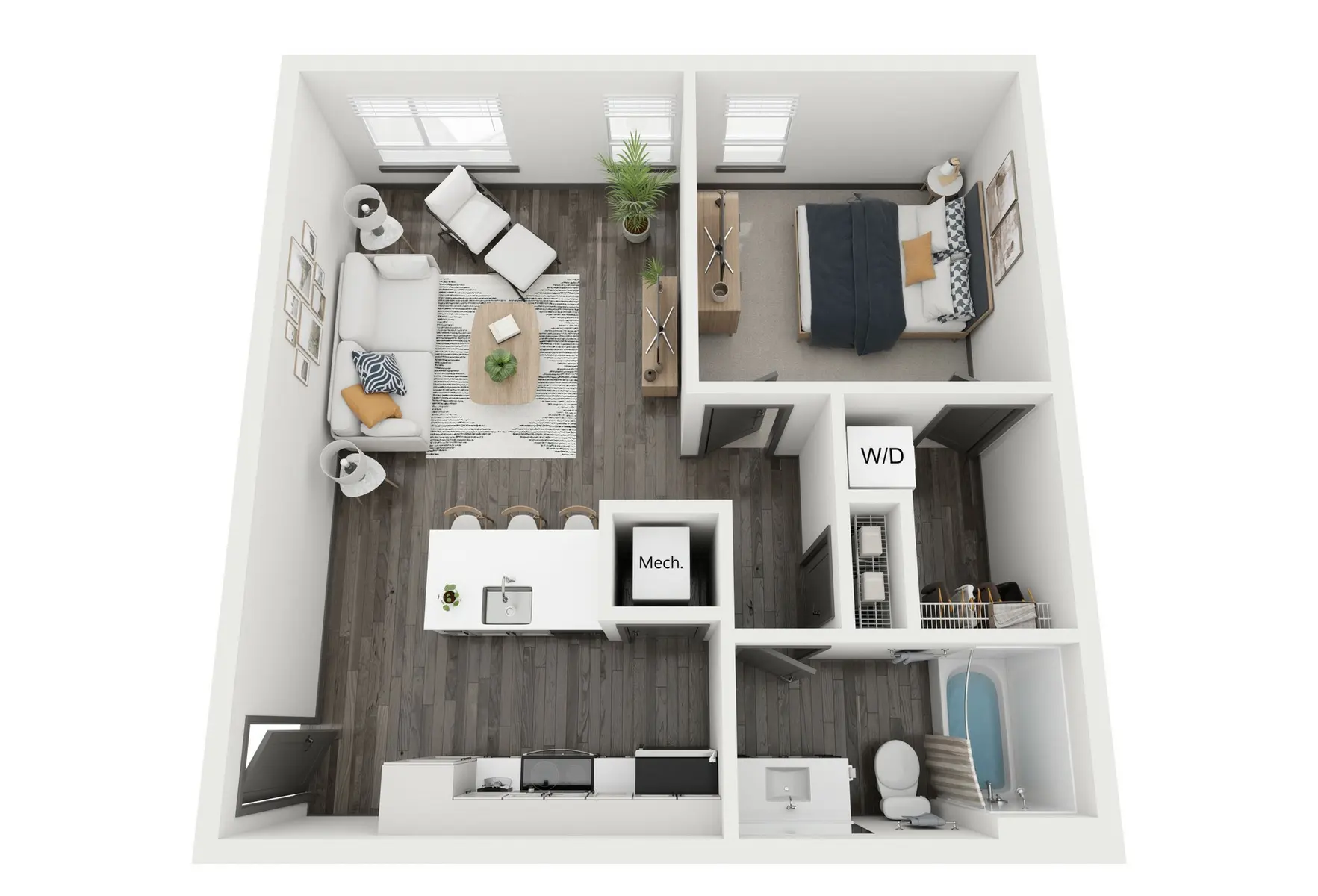Flair | 1 Bed, 1 Bath Floor Plan