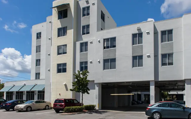 Gibson Plaza Apartments Garage Entrance