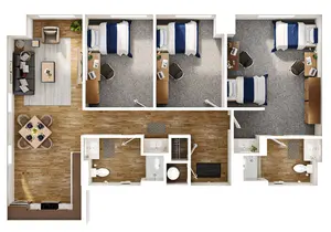 3BR/2BA