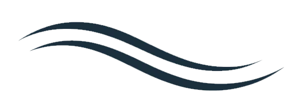 Stylized Waves Graphic A graphic representation of stylized waves in a dark color, consisting of three curved lines that resemble water or movement.
