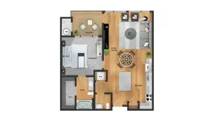 1 Bedroom, 1.5 Bathroom 1 Bedroom, 1.5 Bathroom