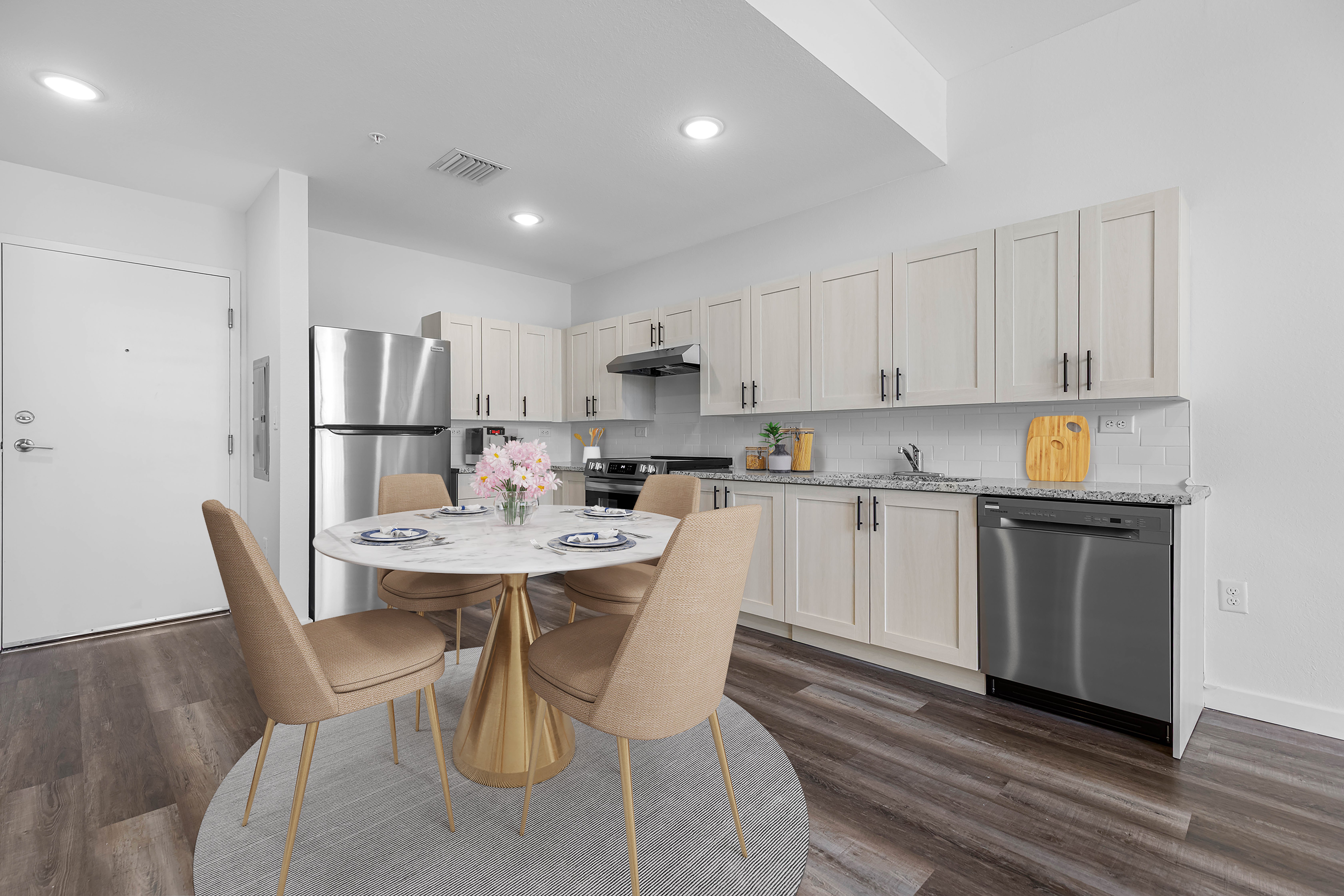 Kitchen, Dining area, Modern design