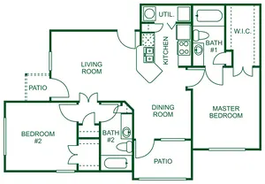 Two Bedroom Two Bathroom-C 30