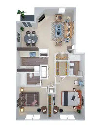 2 Bd 2 Bth 908 sf (b2)