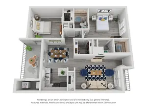 2x2B Renovated 1005 sq ft