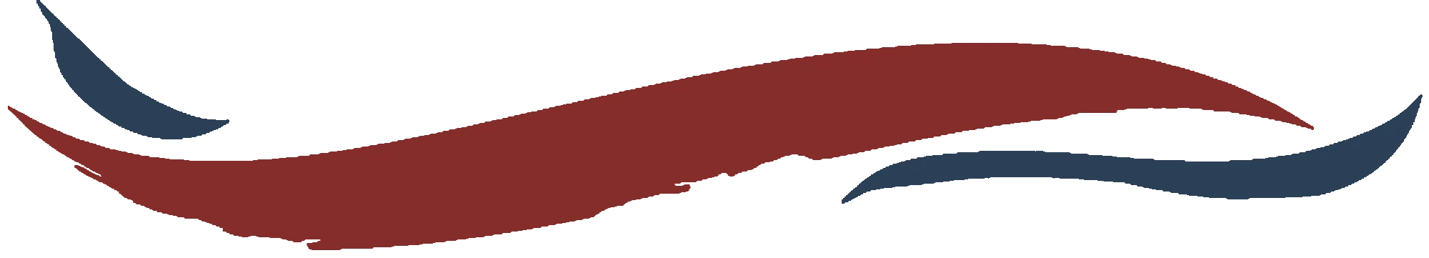 An abstract design featuring flowing curves in red and blue colors resembling waves or swirls.