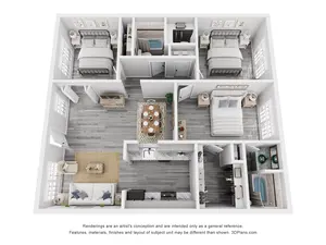 3 Bed 2 Bath Luxury Renovated 1132 sq ft