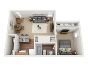 1 Bedroom 1 Bathroom - A1