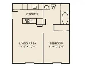 1 Bed/1 Bath Up (A) 1 Bed/1 Bath Up (A)