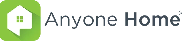 Anyone Home Logo Logo of Anyone Home with a green house icon and text beside it.