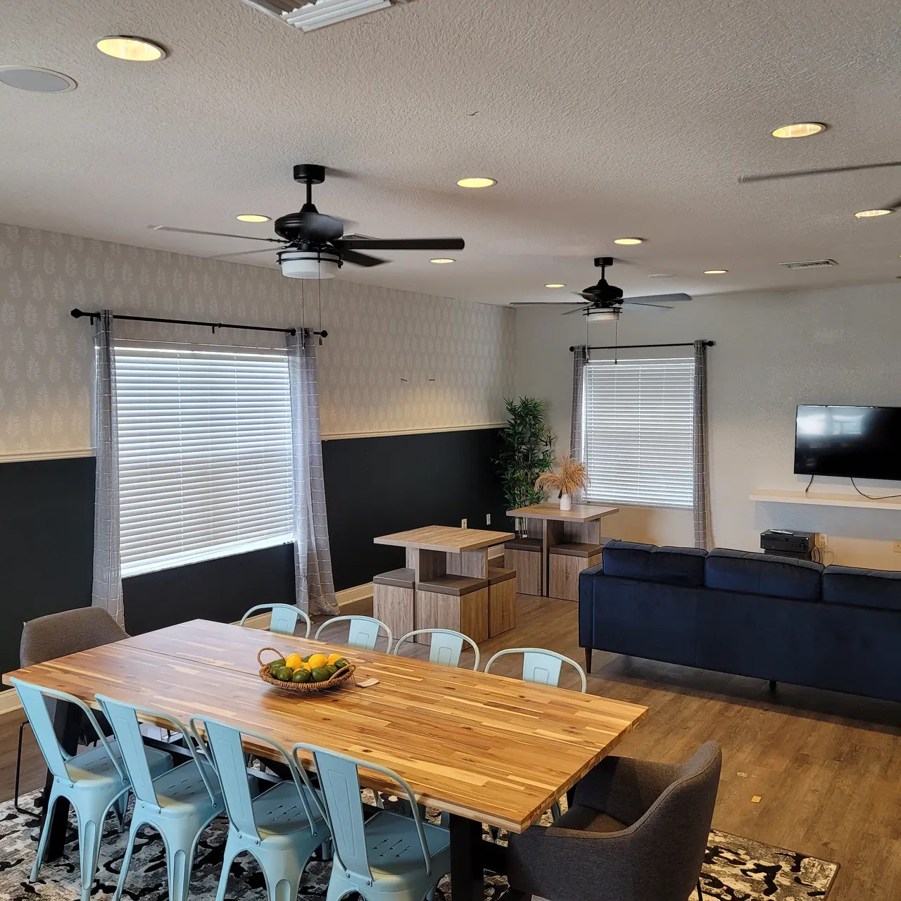 common area living and dining space