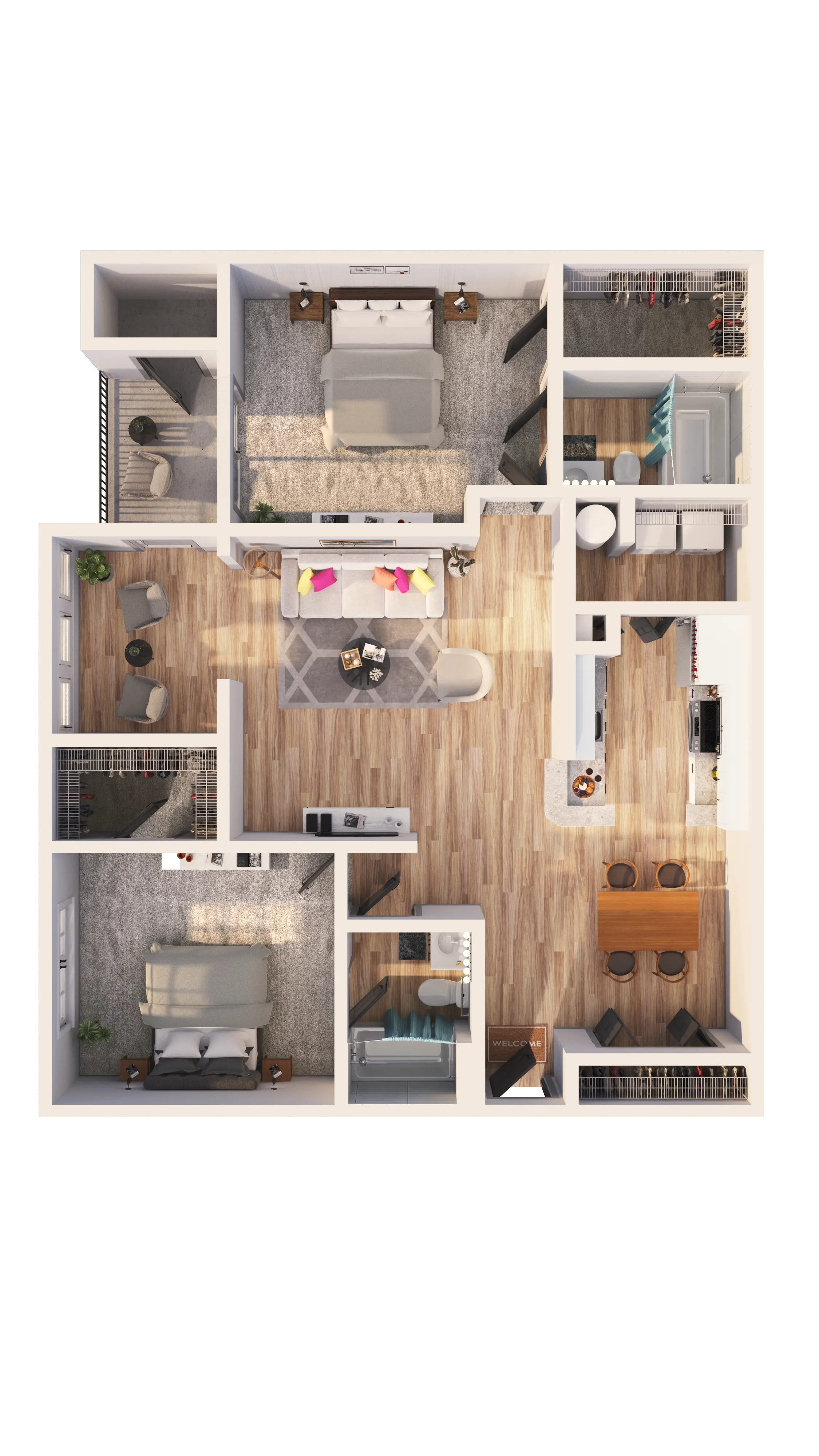 Two Bedroom with Sunroom