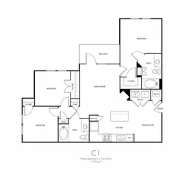 C1 | 3 Bed | 2 Bath | 60
