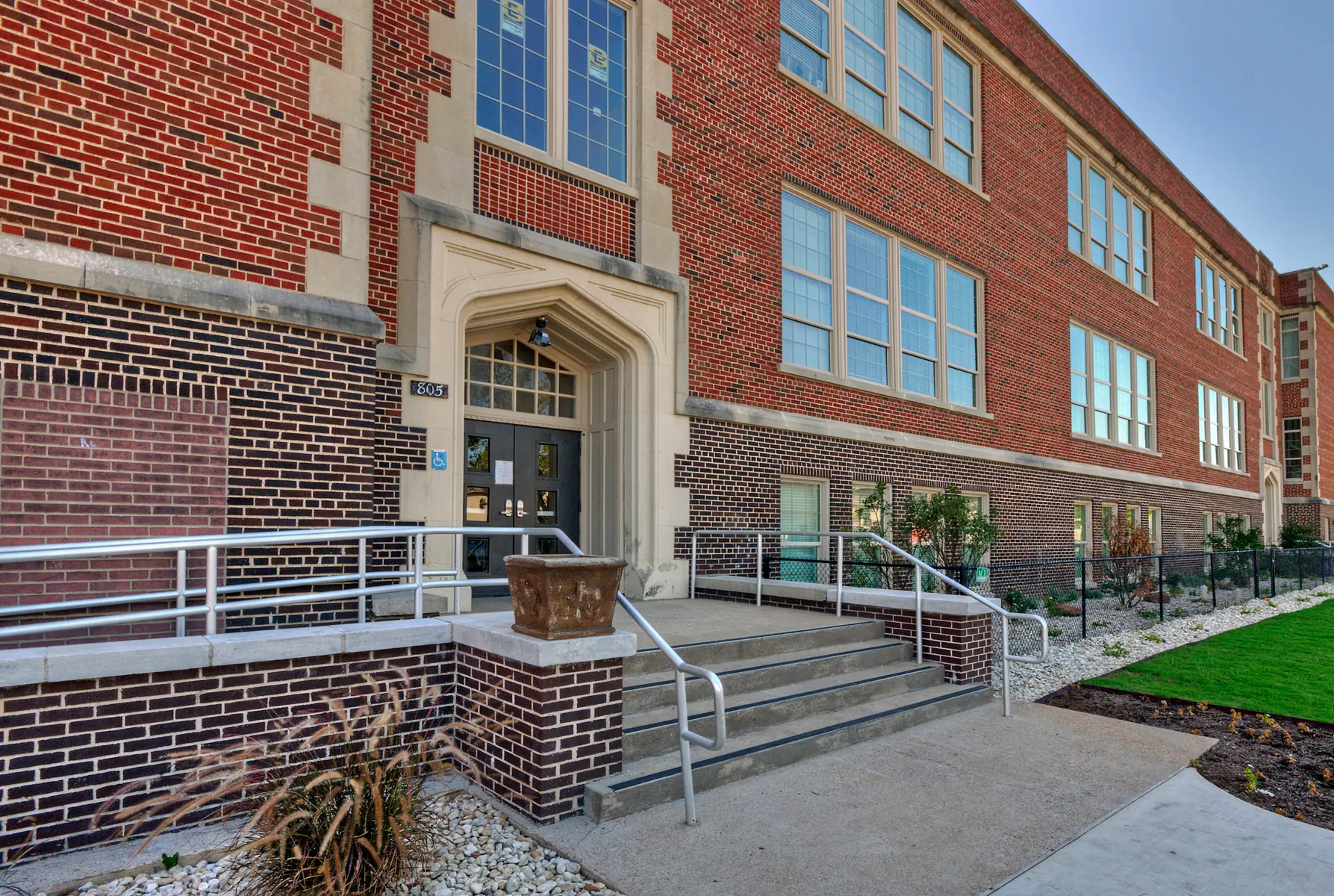 West Campus Lofts - Evian - Handrail, City, Building
