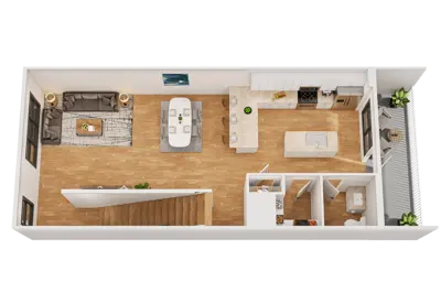 2 BR - Townhome + 2 Car Garage