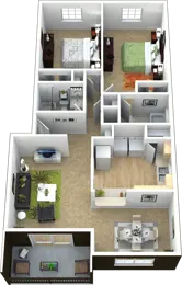 2 Bedroom, 2 Bathroom