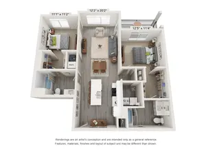 B2 - 2 Bed, 2 Bath B2 - 2 Bed, 2 Bath