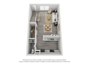 1x1D Renovated 700 sq ft