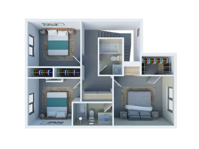 Floor-plan diagram at San Mateo Townhomes.