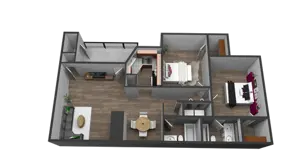 2 Bedroom 2 Bathroom - B1U