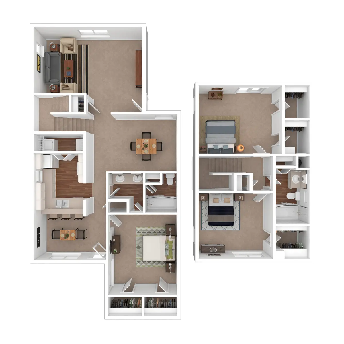 Town South Villas - Diagram, Floor Plan, Person
