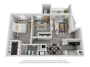 2 Bed 1 Bath Renovated 840 sq ft