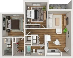 2 Bedroom, 2 Bathroom