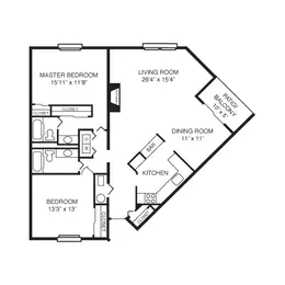 2 Bed/2 Bath-Up