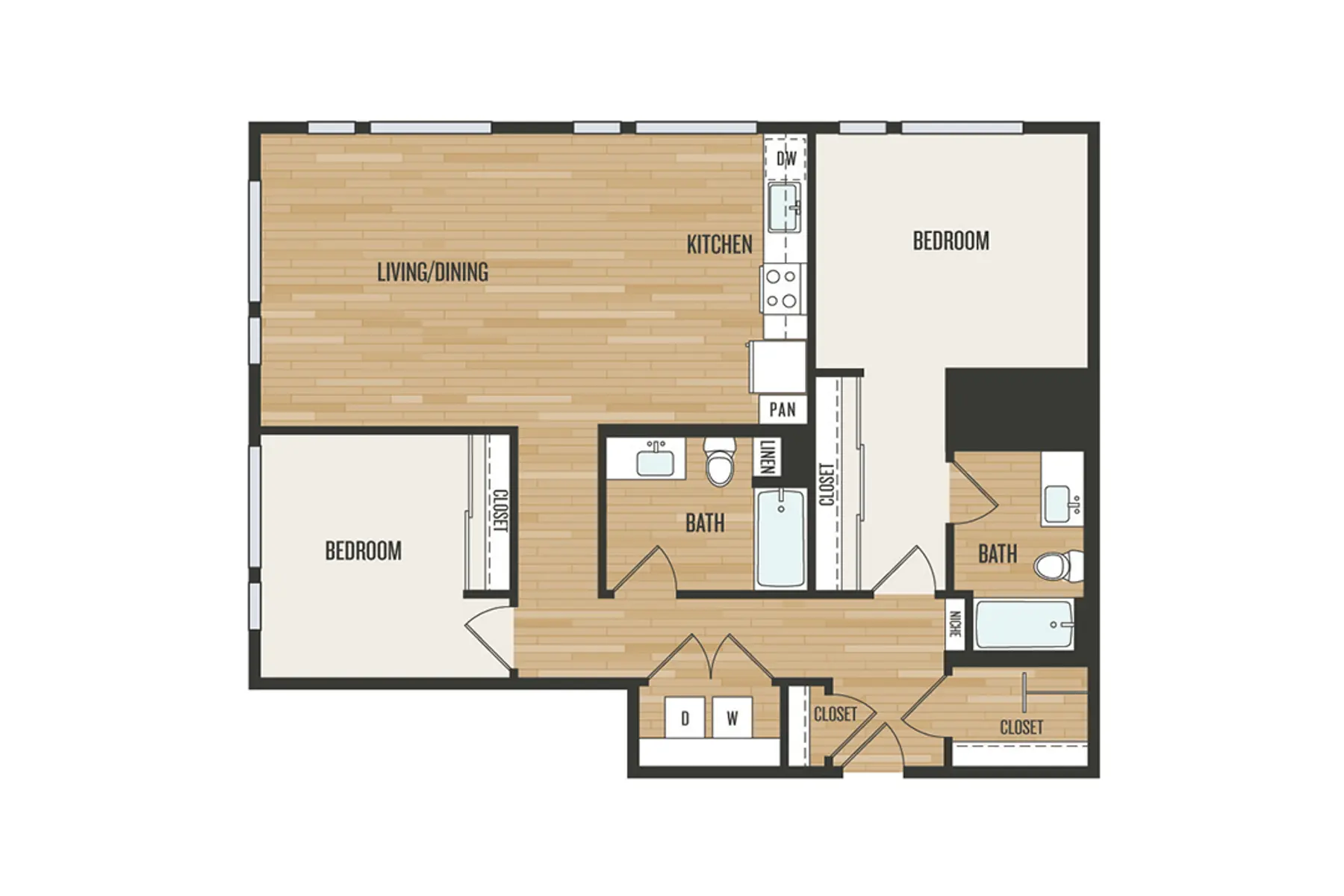 RentCafe2BedroomC4.jpg Floor Plan, Diagram, Plan