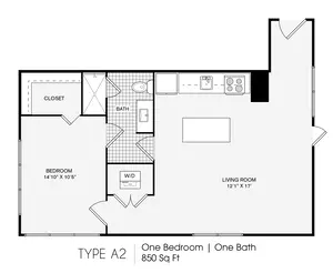 1 Bedroom, 1 Bathroom