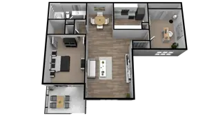 2 Bedroom 1 Bathroom - B1