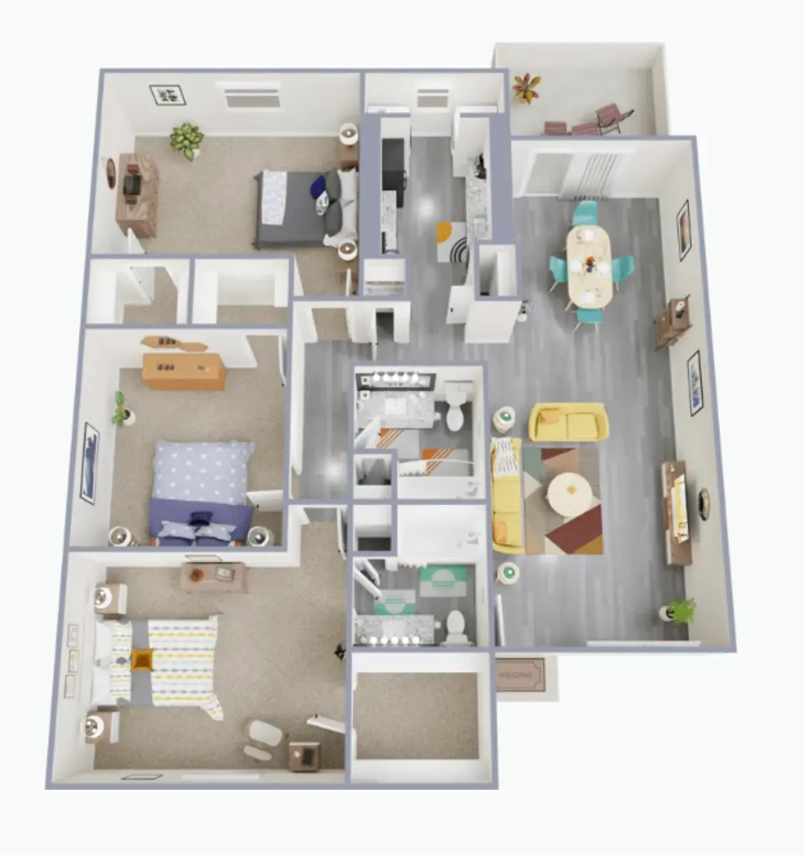 Skylar Pointe Apartments and Townhomes - Diagram, Floor Plan, Hospital