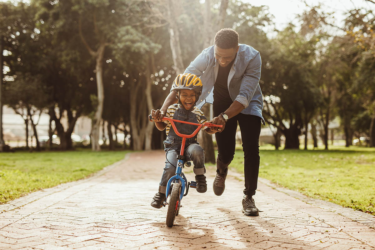 The Lyric, Kid, Dad, Park, Bike