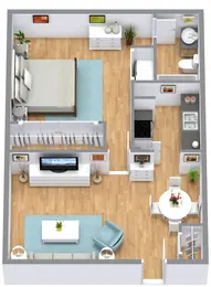 1 Bedroom 1 Bathroom Upgraded - A1U