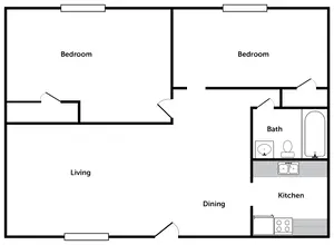 2 bedroom 1 bath