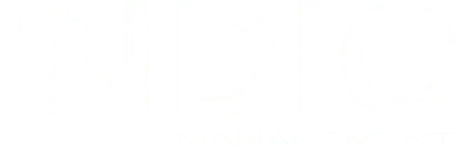 Logo of Indio Management, featuring the word 'INDIO' in bold uppercase letters and 'MANAGEMENT' in a smaller font below.