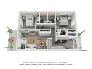 2x2B Renovated 1005 sq ft