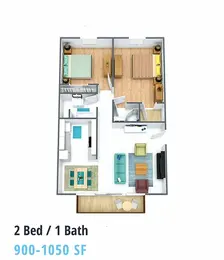1 Bedroom, 1 Bathroom, 705 SQFT