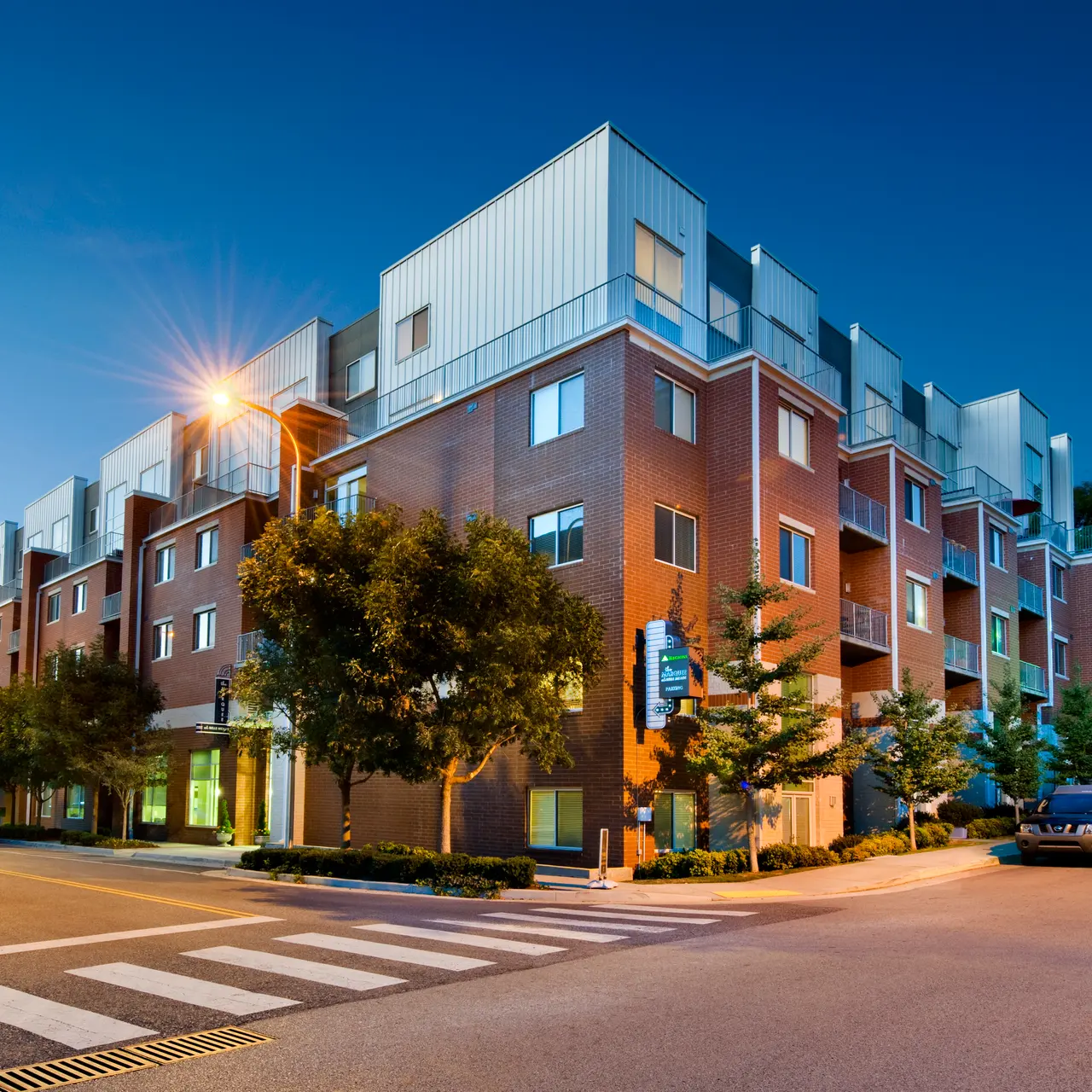 The Marquee at Belle Meade Apartments | Exterior Street View at Night