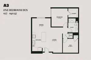 Alba One Bedroom Den A3