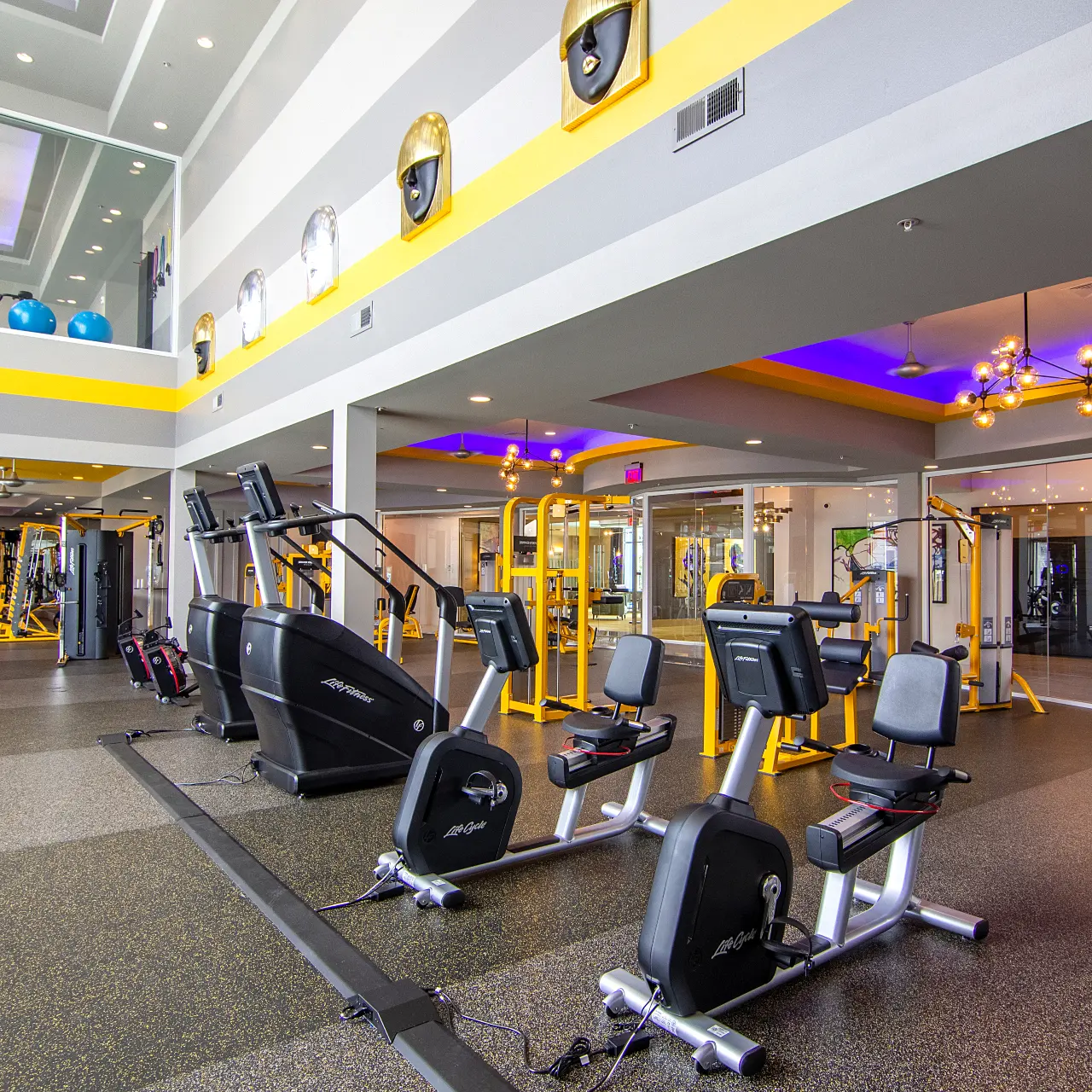 24-Hour Fitness Center - The Pointe North Hills Photo inside the 24-Hour Fitness Center at The Pointe North Hills Luxury Apartments in North Little Rock.