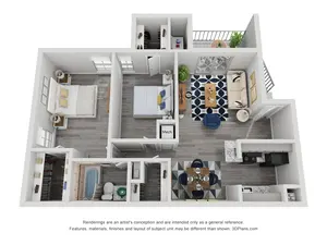 2x1B Renovated 875 sq ft