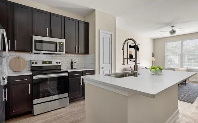 Eastside Station An upscale kitchen in Eastside Station, our East Austin luxury apartments.