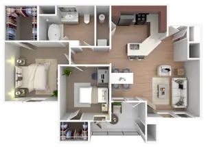 2 Bedroom, 1 Bathroom