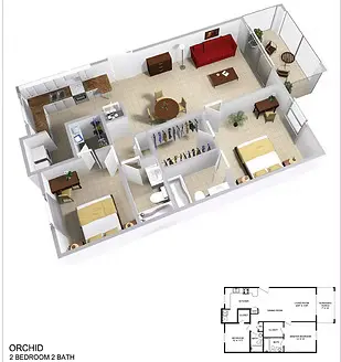 Orchid | 2 Bed | 2 Bath | Classic Orchid | 2 Bed | 2 Bath | Classic